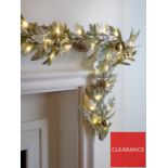 RRP £42.99 - Frosted Pre-Lit Christmas Garland with Baubles and Pinecones UVYMU