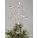RRP £12.99 - Silver Metal Snowflake Christmas Tree Topper RUR9K