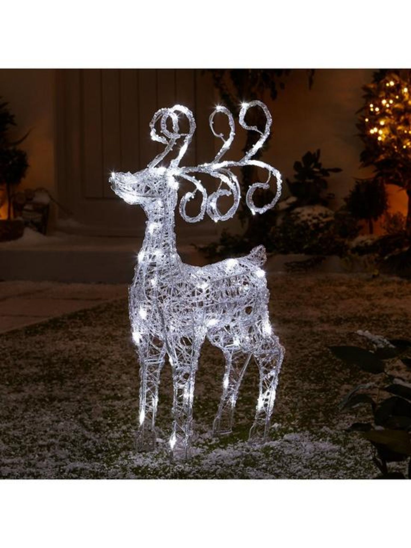 RRP £69.99 - Spun Acrylic Light Up Standing Reindeer Outdoor Christmas Decoration MRWGM