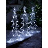 RRP £59.99 - Set of 3 Acrylic Tree Outdoor Christmas Lights VJAVY