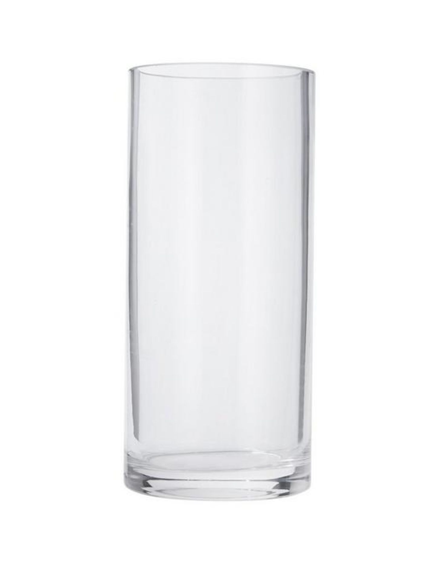 RRP £9 - Column Clear Glass Vase - 19cm VA4V2