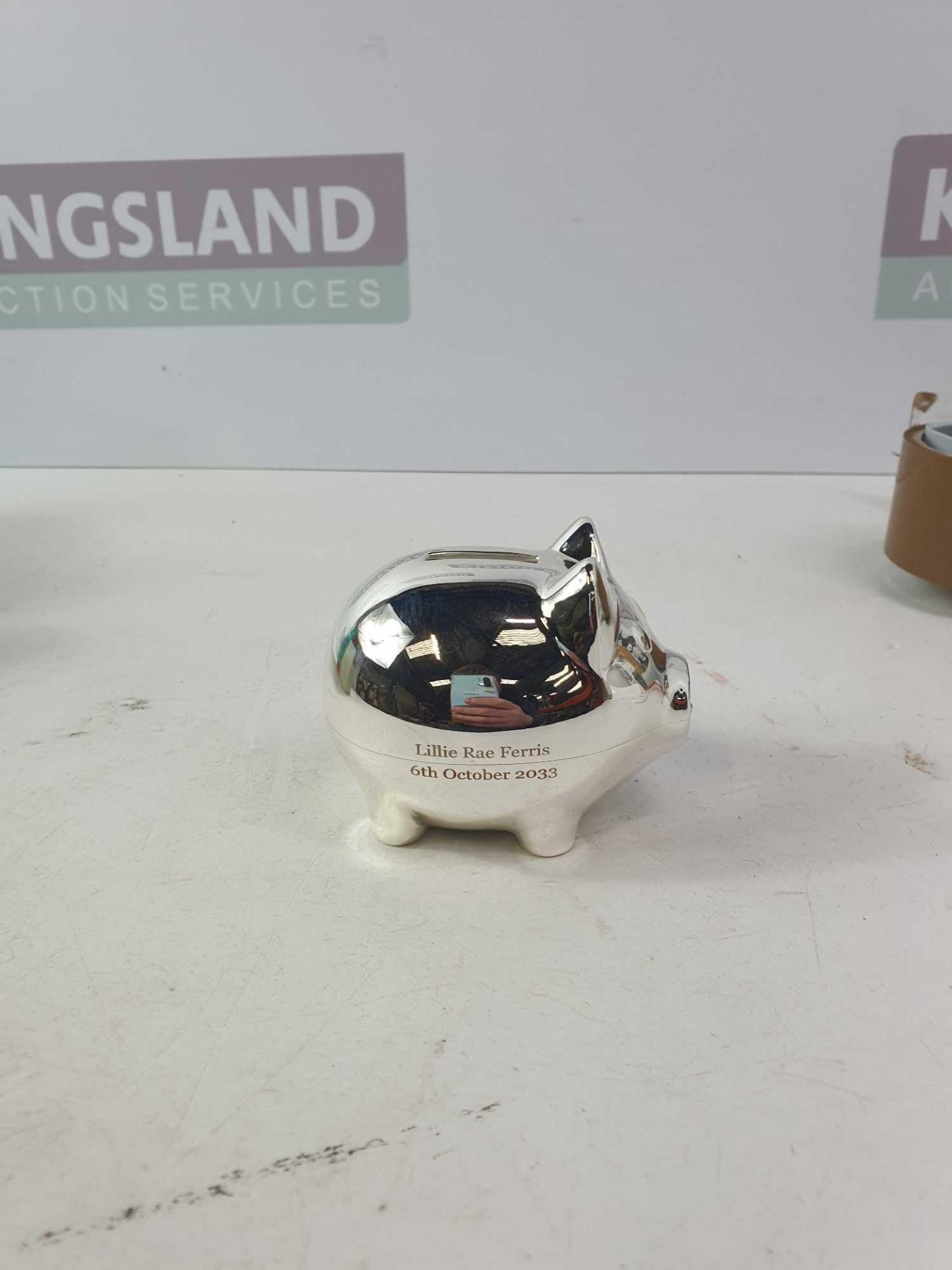 PERSONALISED SILVER PIGGY BANK - Image 2 of 3