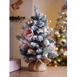 RRP £29.99 - Frosted Rose Table Top Tree UVYNE