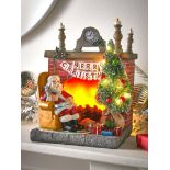 RRP £39.99 - LED Merry Christmas Fireplace Scene With Santa VJAUI