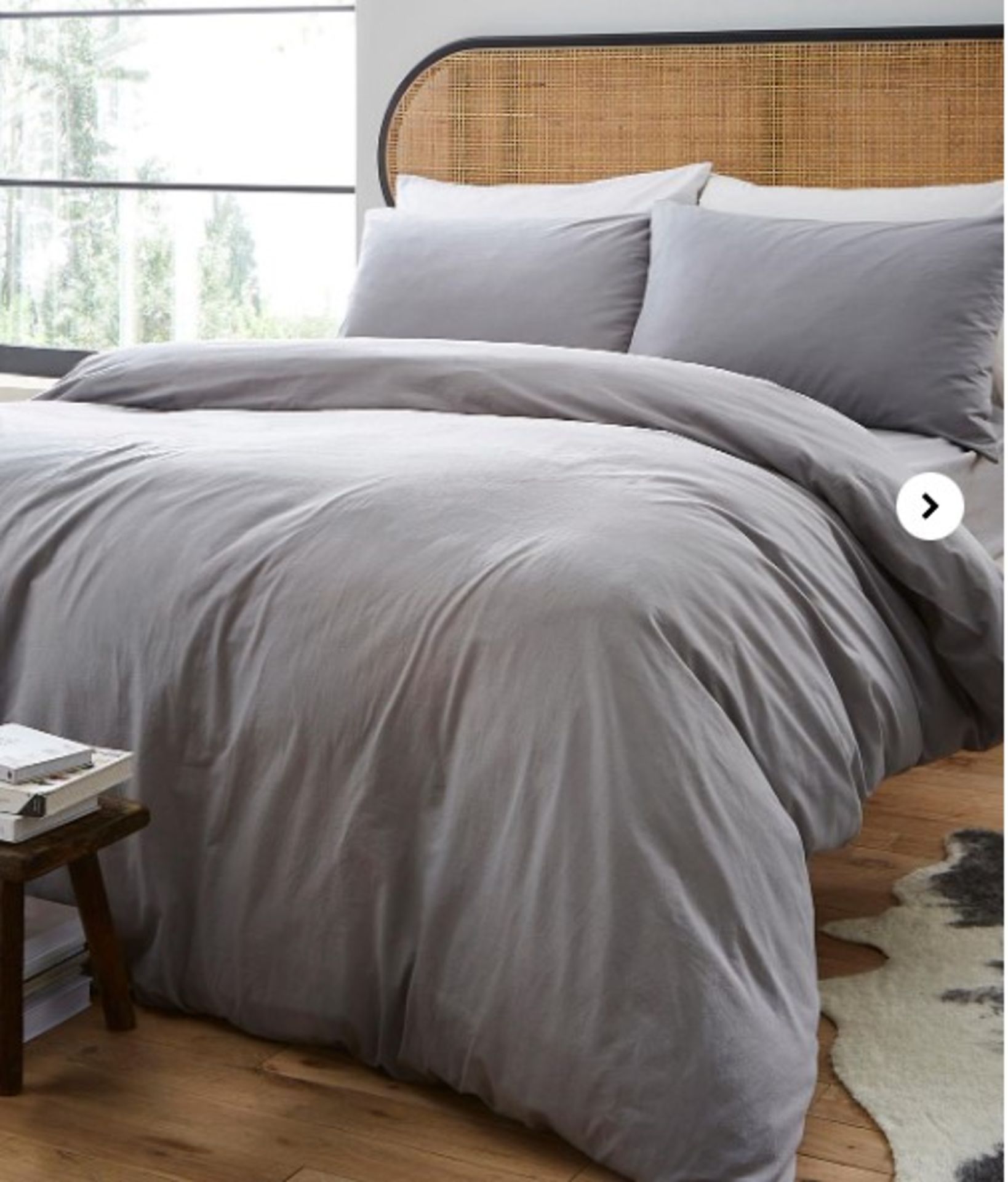 RRP £42 - Washed Cotton Duvet Cover Super King Size