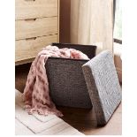 RRP £21.00 - Gray & Osbourn No.1 Chenille Foldable Cube Storage Ottoman