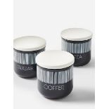 RRP £26 - Set Of 3 Grey Storage Canisters ZO4389 01