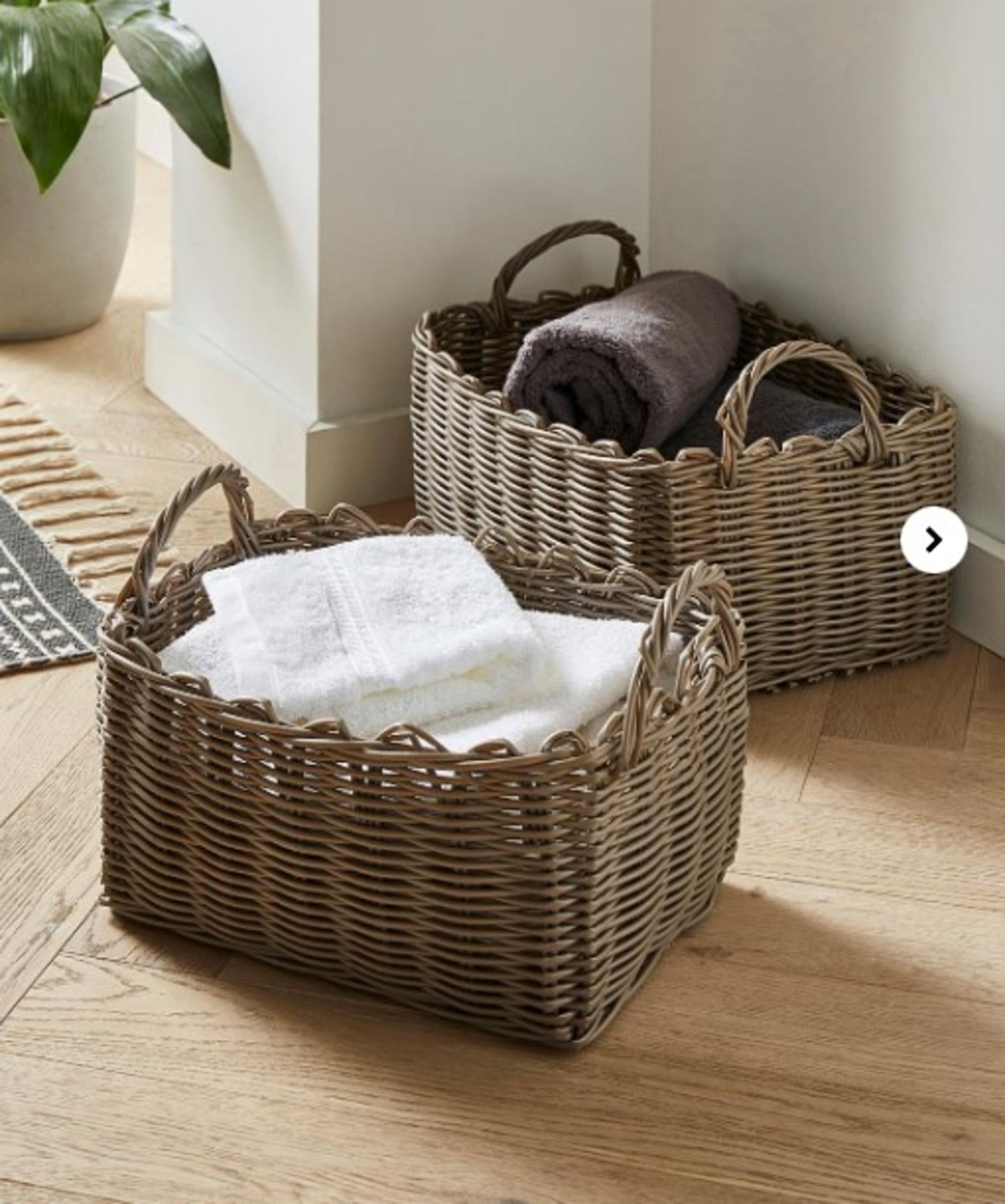 RRP £32.00 - Set of Two Woven Storage Basket