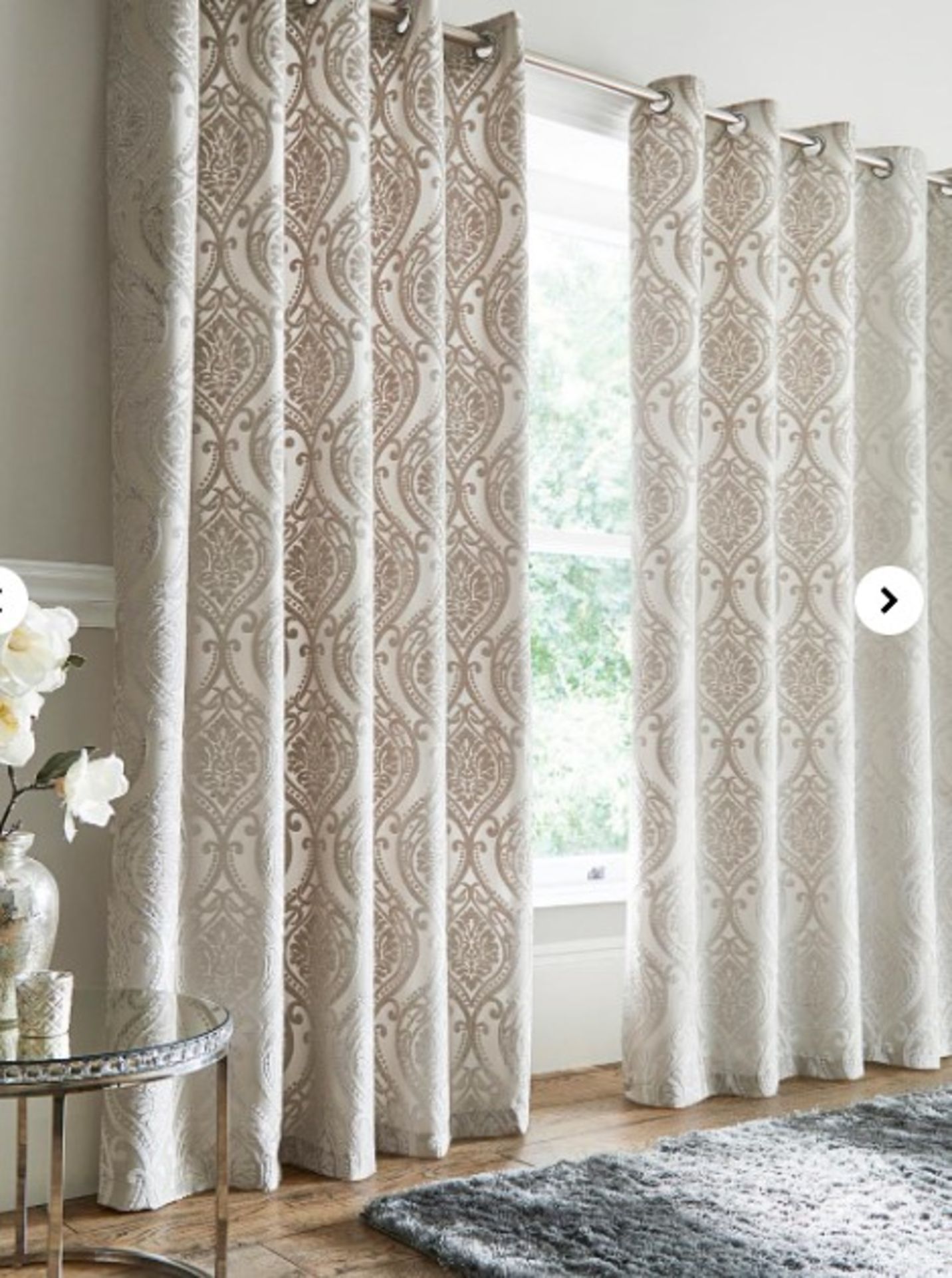 RRP £90.00 - Curtina Chateau Jacquard Eyelet Curtains167x229 - Image 2 of 2