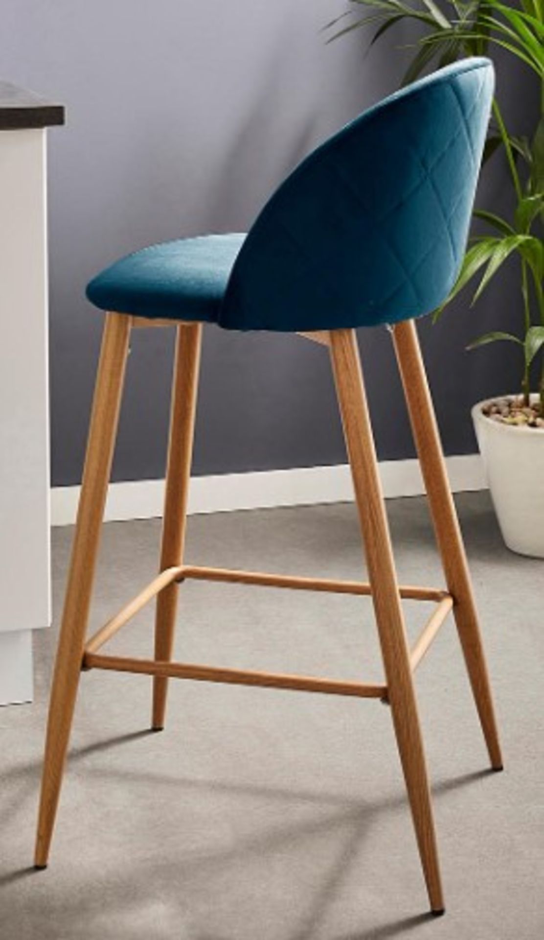 RRP £99.00 - Klara Velvet Bar Stool