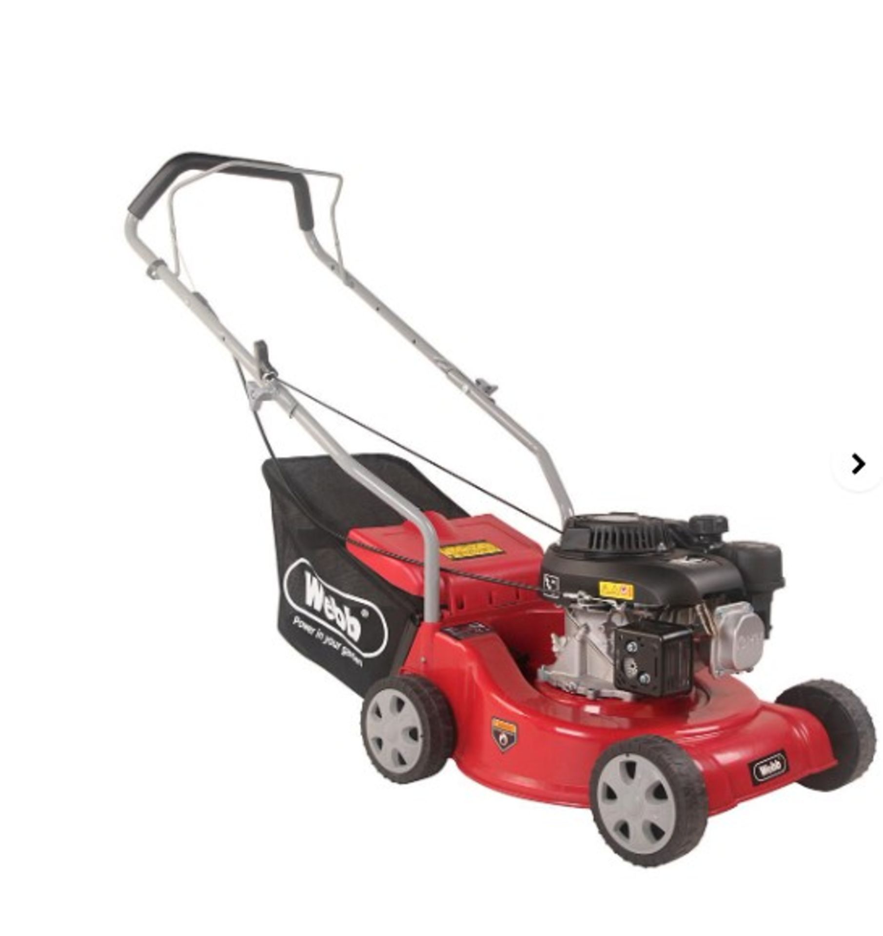 RRP £199.99 - Webb Dynamic 39cm Hand Push Petrol Lawnmower with Polydeck