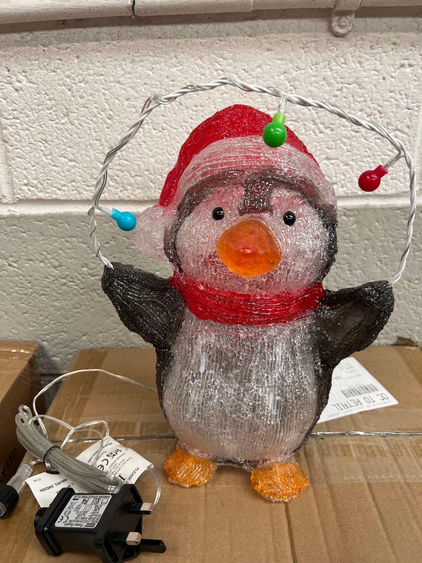 Acrylic Penguin- Christmas decoration or great anytime of the year ! Good friends with lot 581.