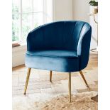 RRP £159.00 - Joanna Hope Esme Velvet Accent Chair Champagne