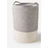 RRP £32.00 - Grey Cotton Rope Laundry Hamper