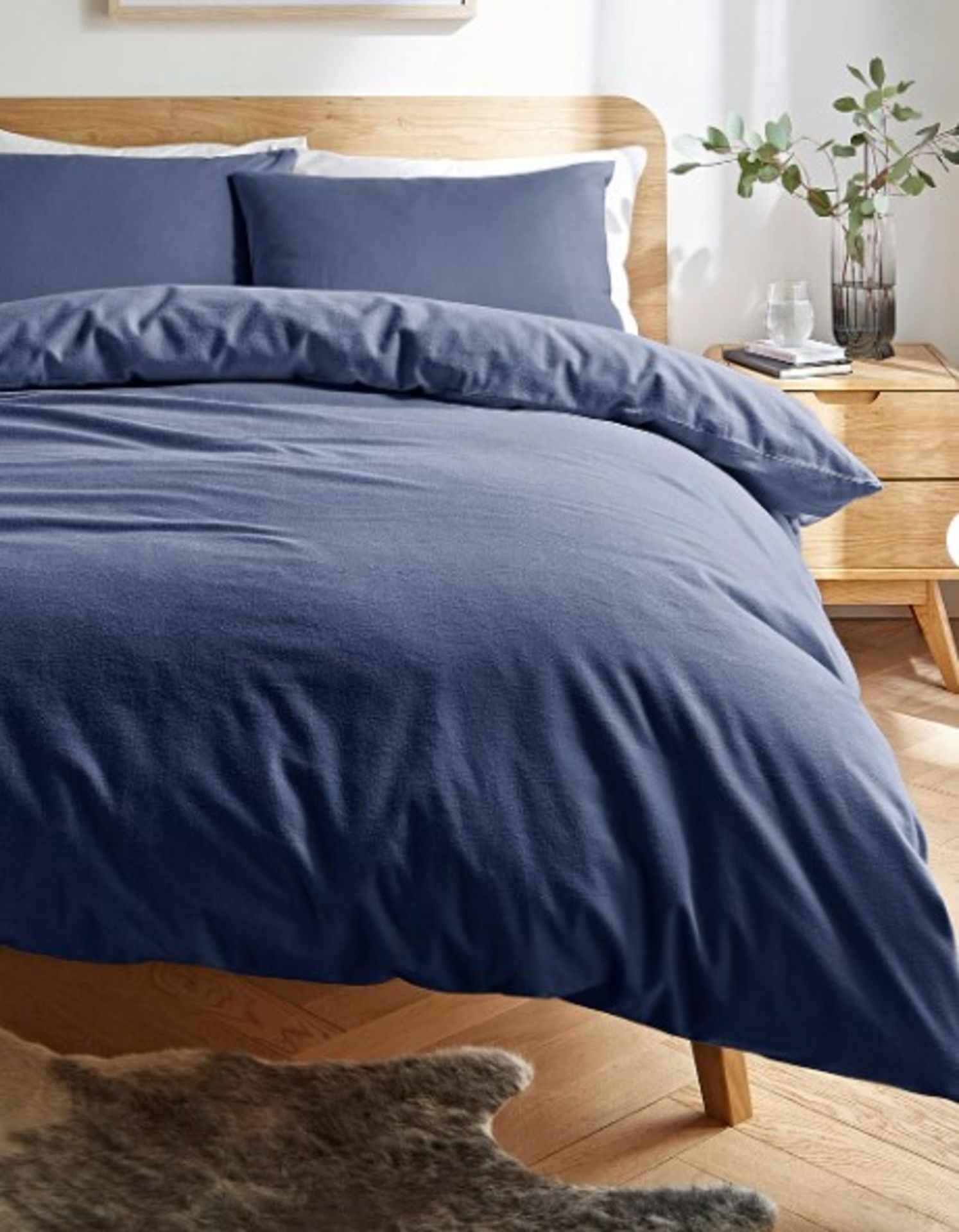 RRP £36.00 - Warm and Cosy Brushed Cotton Flannel Duvet Cover Super King Size