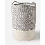 RRP £32.00 - Grey Cotton Rope Laundry Hamper