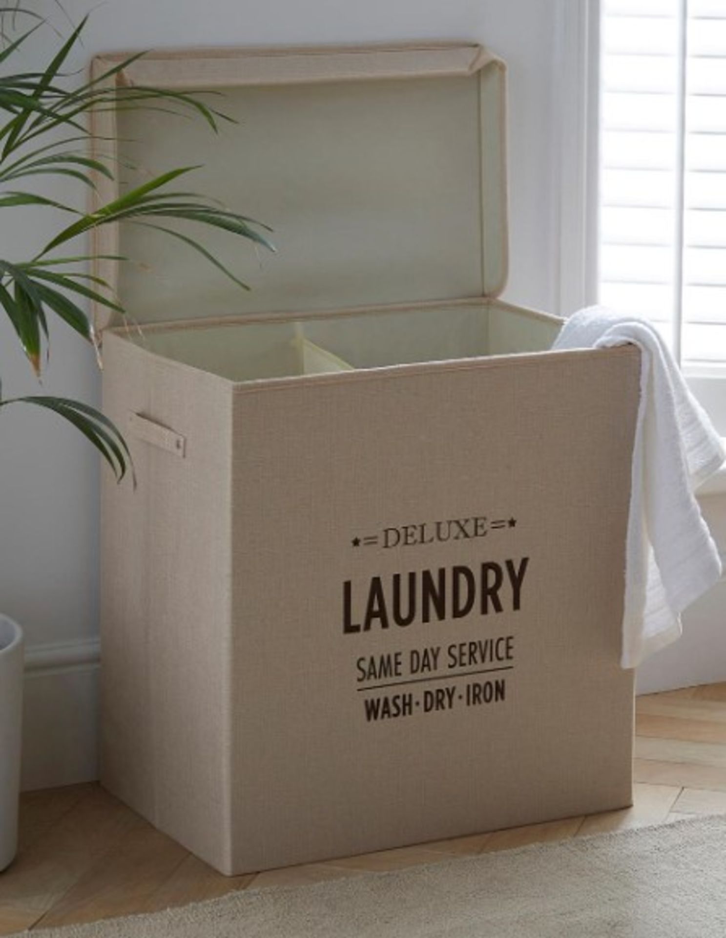 RRP £36.00 - Natural Laundry Split Hamper