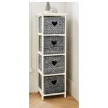 RRP £95.00 - Hyacinth Hearts 4 Drawer Tall unit