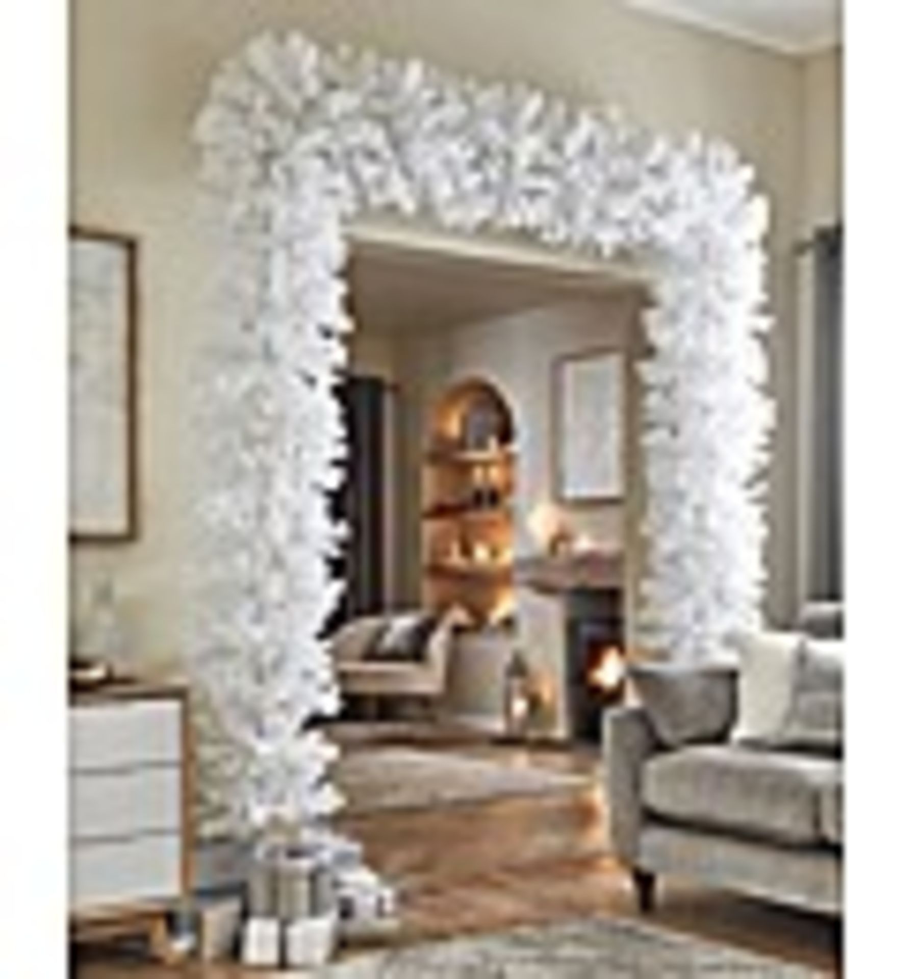 RRP £184 - Premier 8ft Grey & Silver Tips Door Arch Christmas Decoration CG2600