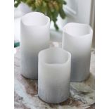 RRP £19.00 - Set of 3 Silver Ombre LED Candles