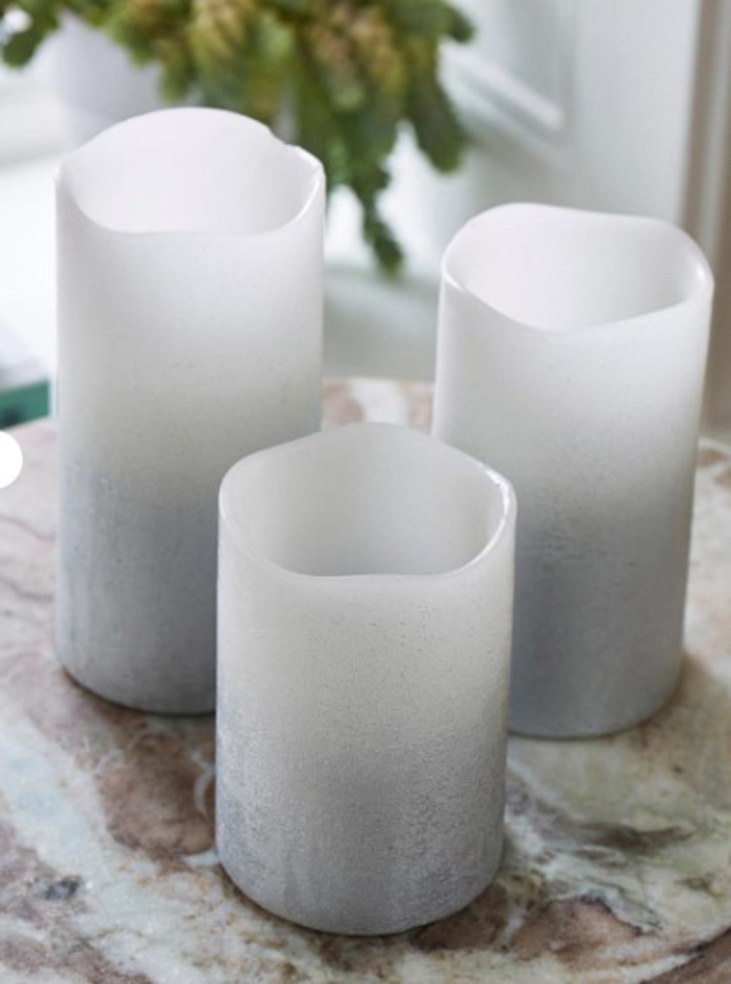 RRP £19.00 - Set of 3 Silver Ombre LED Candles