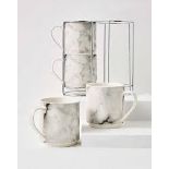 RRP £18.00 - Marble Stacking Mugs