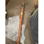 Wooden baseball bat.