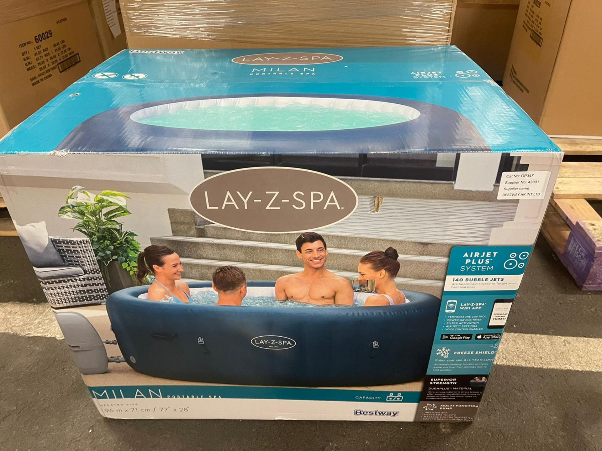 RRP £714.99 - Lay-Z-Spa 60029 Milan Airjet Plus Inflatable Hot Tub, 6 Person - 196L x 196W x 71H - Image 4 of 4