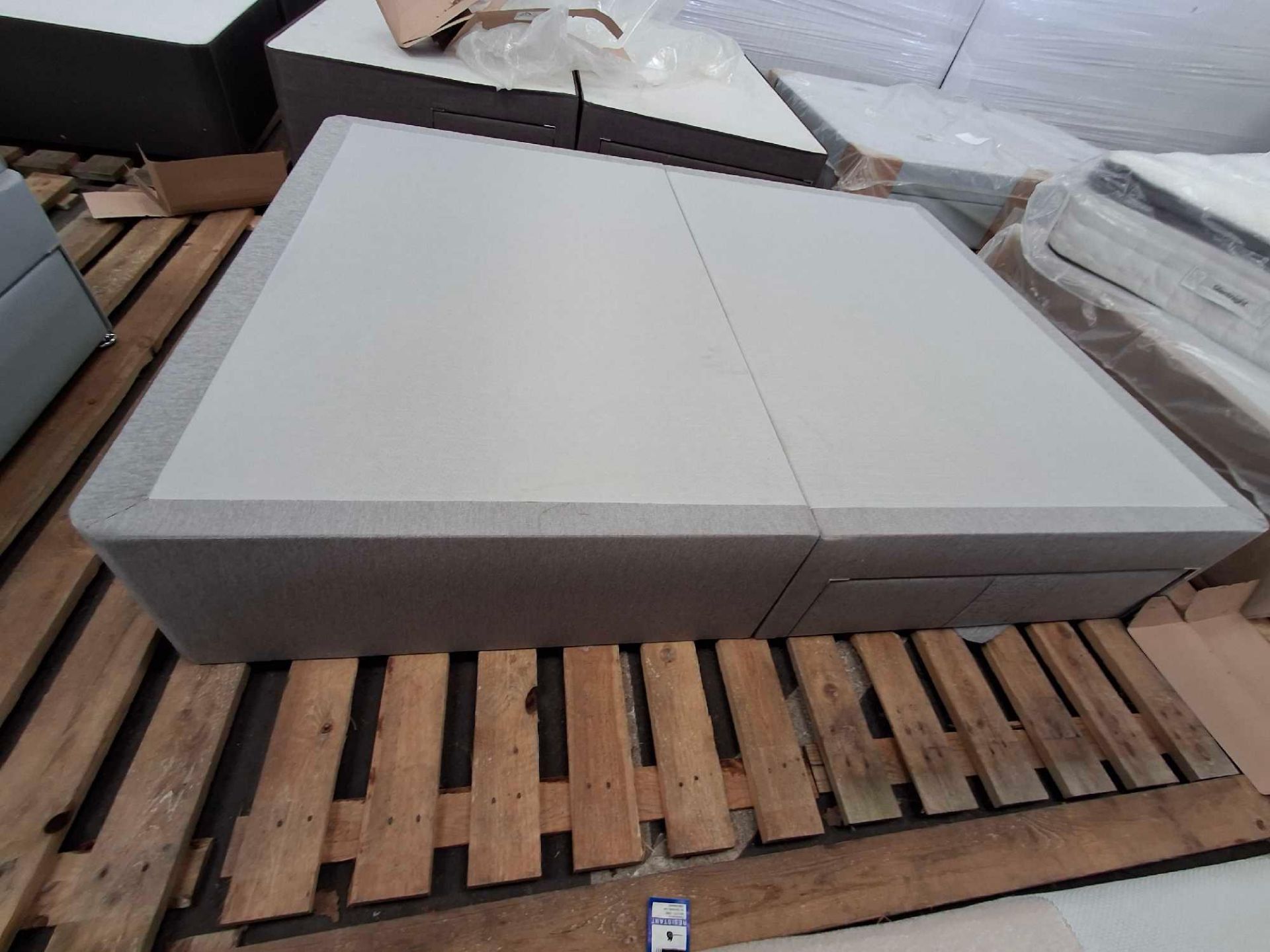 1 Divan Bed Base 4 Foot 6 2 Drawer Colour Slate/Grey - Image 2 of 4