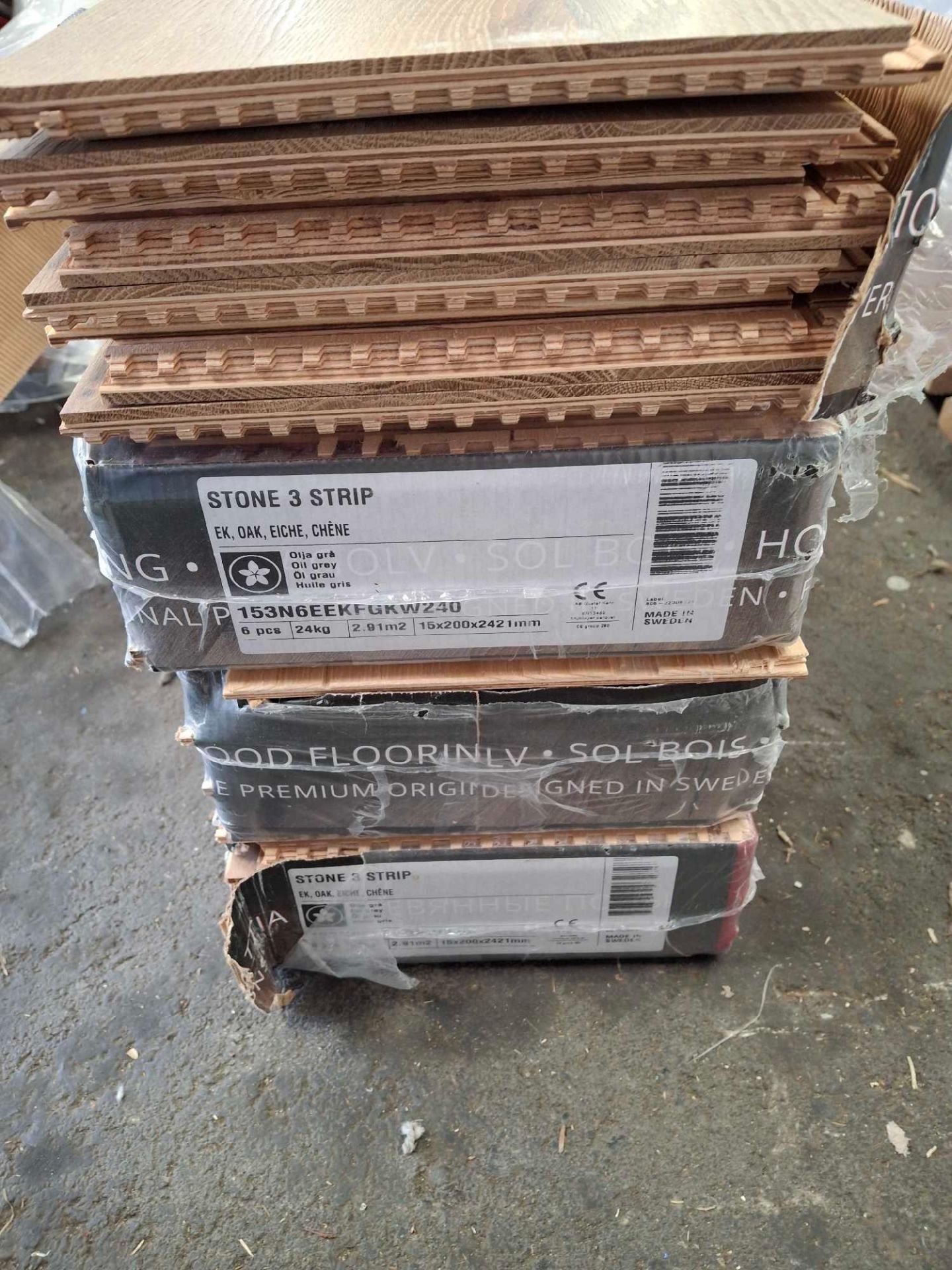 4 Packs of KÃ¤hrs Wood Flooring Stone 3 Strip Oiled Oak 2423mm x 200mm x 13mm Per Plank 6 Per Pack - Image 2 of 4