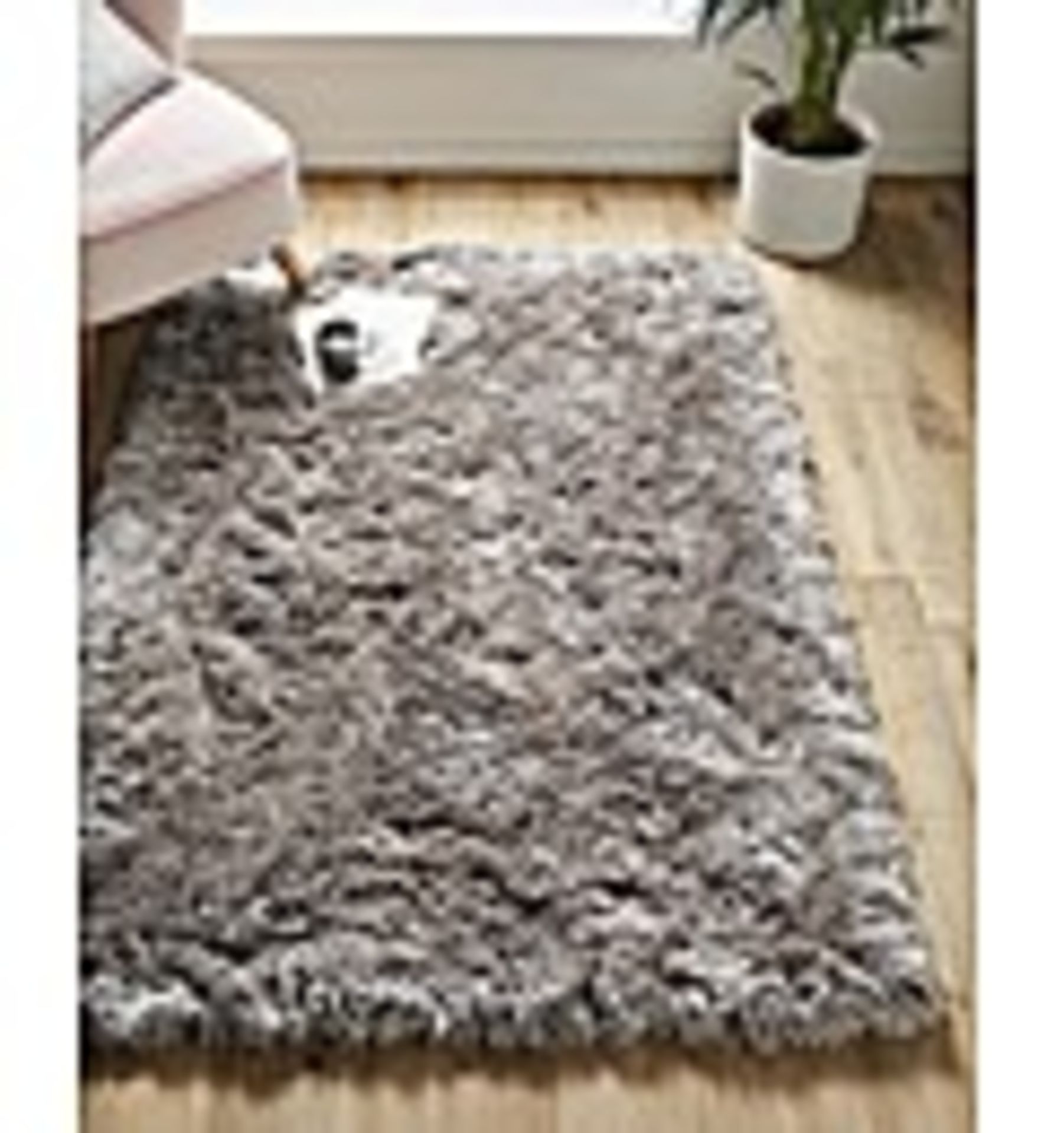 RRP £34.00 - Plush Shaggy Rug Mink 60cm x 110cm