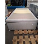 1 single ottoman bed Base side opening silver/grey colour bottom is damaged and there is a few scuff