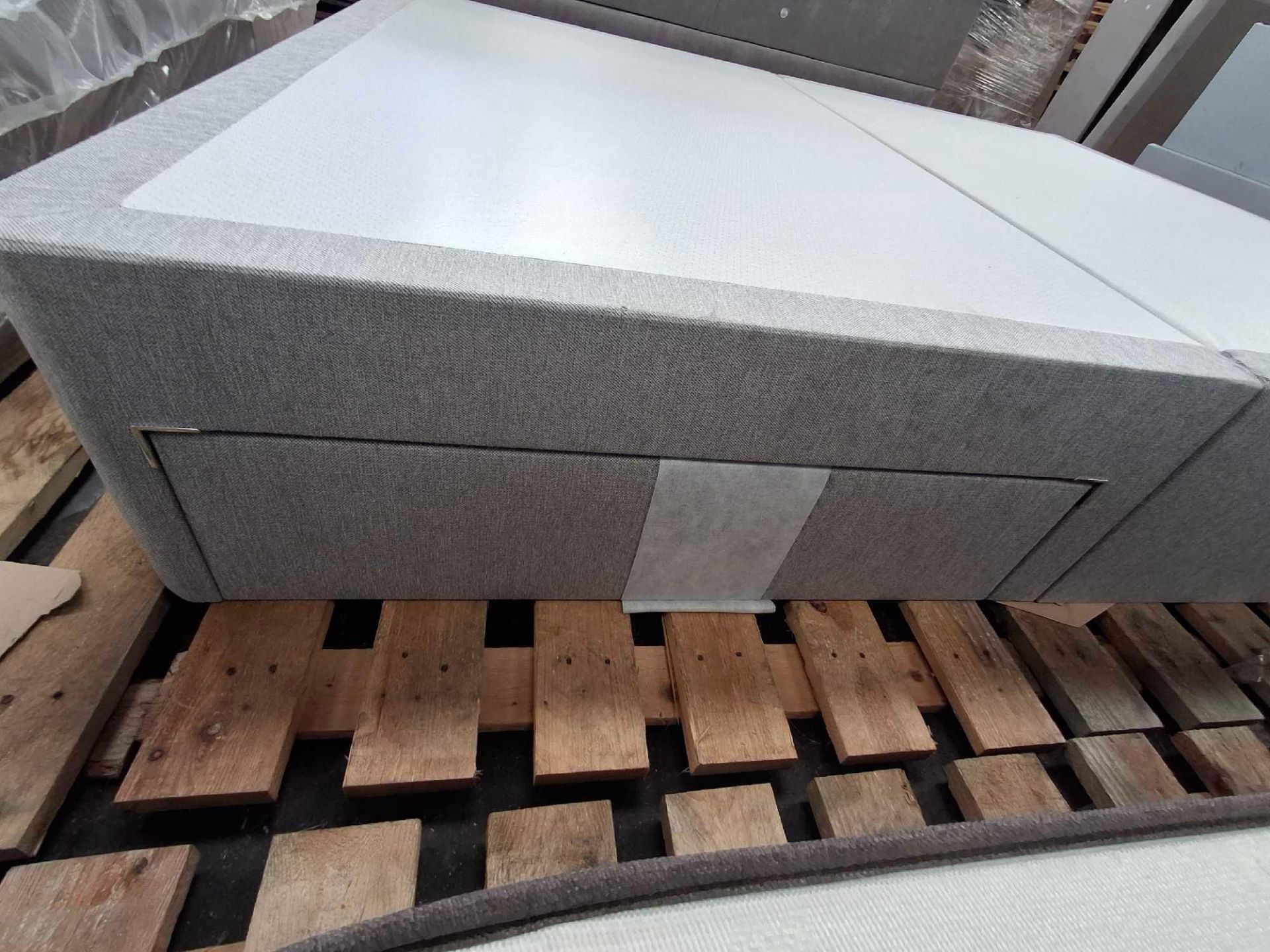 1 Divan Bed Base 4 Foot 6 2 Drawer Colour Slate/Grey - Image 4 of 4