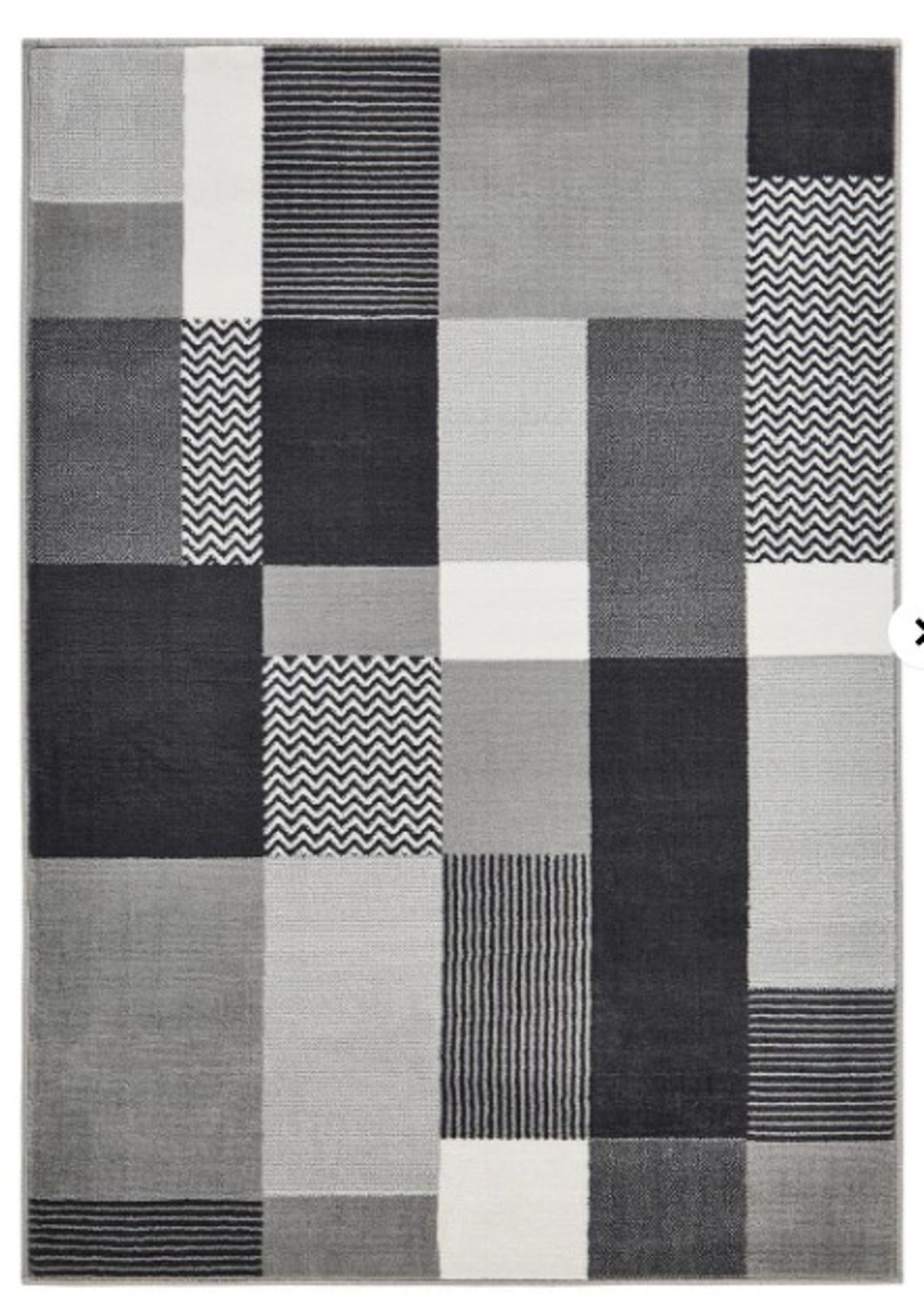 RRP £50.00 - Genesis Blocks Woven Rug Charcoal 120x170