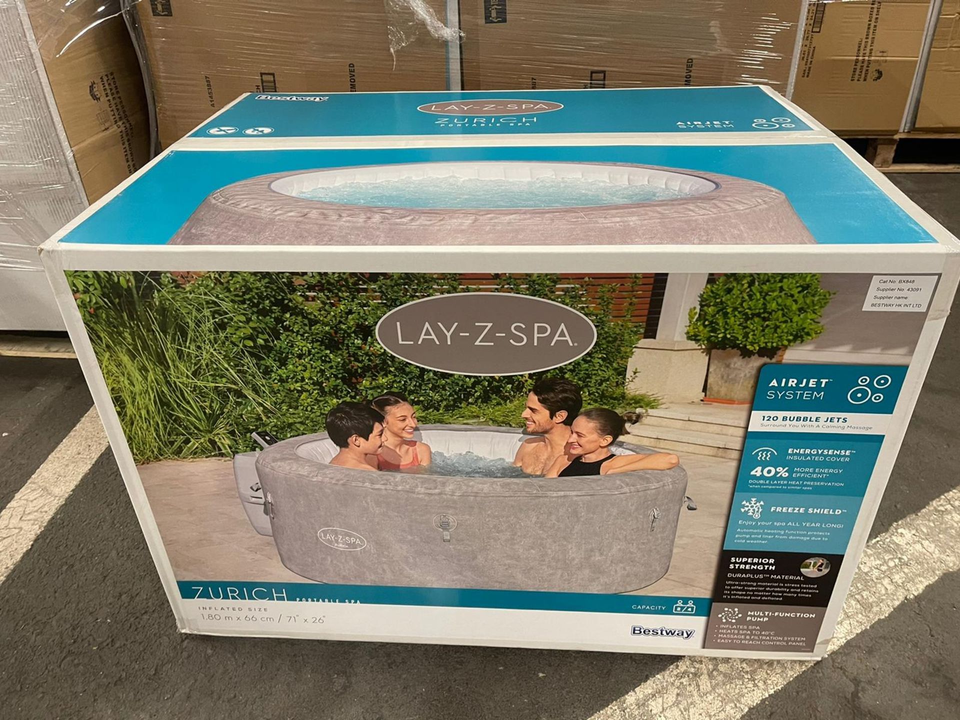 RRP £729.99 - Lay-Z-Spa Zurich EnergySense Signature AirJetInflatable Hot Tub 2-4 person. - 180L x - Image 4 of 4