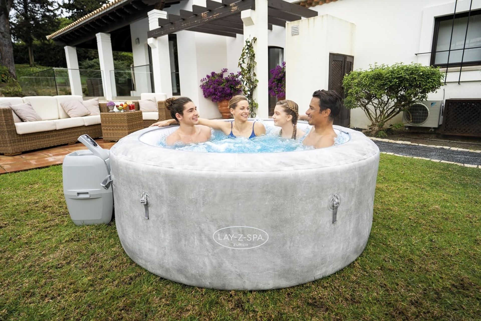 RRP £729.99 - Lay-Z-Spa Zurich EnergySense Signature AirJetInflatable Hot Tub 2-4 person. - 180L x