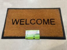 NEW RUBBER & COIR WELCOME DOORMAT - 40 x 70cm