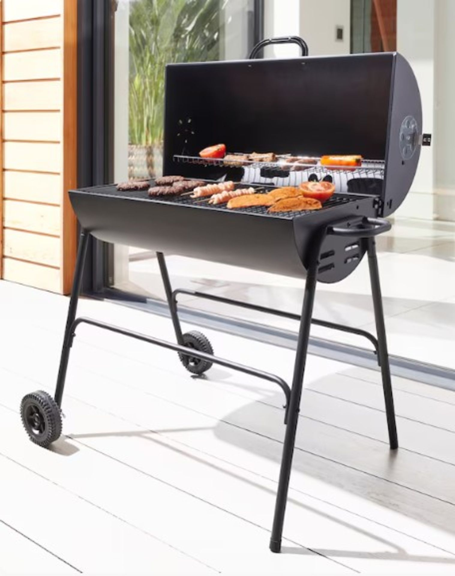 RRP £89.99 - Oil Drum Charcoal BBQ