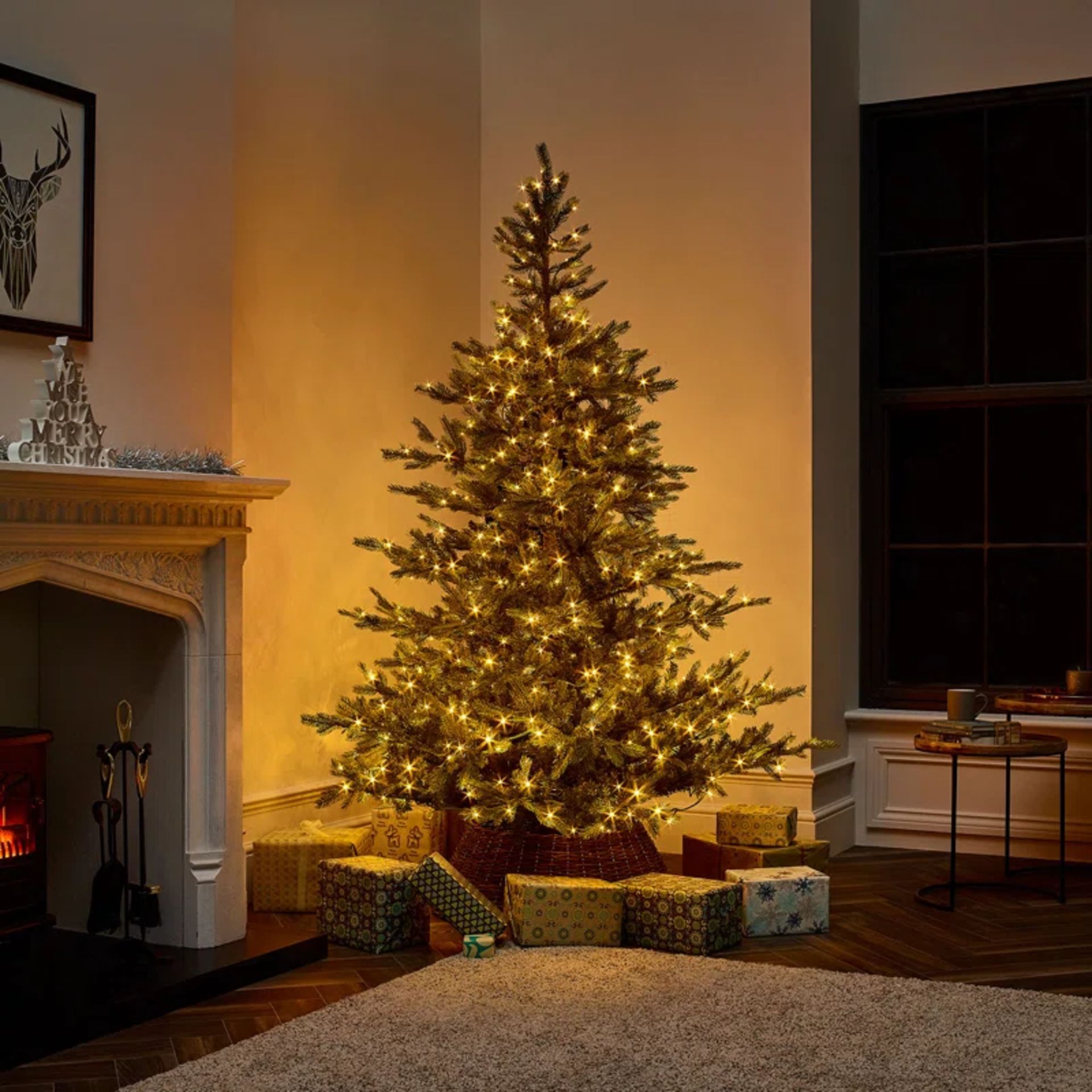 RRP £109.99 - The Seasonal Aisle Lighted Artificial Fir Christmas Tree - Image 3 of 4