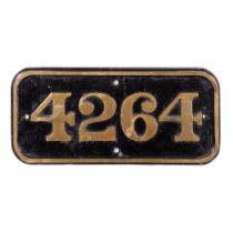 GWR Brass Cabside Numberplate 4264 ex 4200 Class 2-8-0T