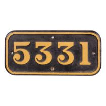 GWR Cast Iron Cabside Numberplate 5331 ex 4300 Class