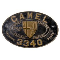 GWR Brass Combine Worksplate Camel 3340 4-4-0 Bulldog Class