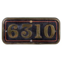 GWR Brass Cabside Numberplate 6310 ex 4300 Class 2-6-0