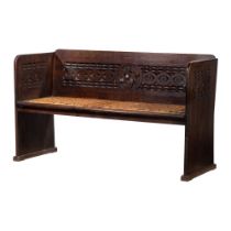 Carved Oak Bench