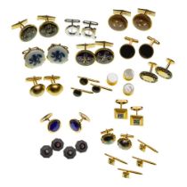 18k and 14k Yellow Gold Cufflink and Shirt Stud Assortment