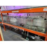 Lot of (2) Ultra-Clear Glass Holding Tanks w/ 2 Dividers approx. 59"x20"x20" 105Gal.