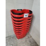 Lot of Rolling Plastic Baskets