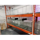 Lot of (3) Ultra-Clear Glass Holding Tanks w/ Dividers approx. 59"x20"x20" 105Gal.