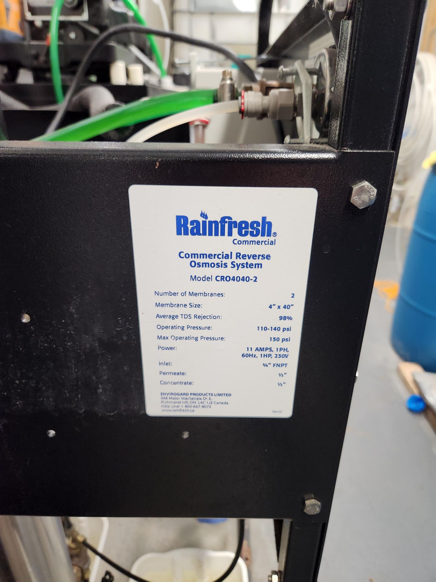 Rainfresh Commercial Reverse Osmosis System CRO4040-2 - Image 3 of 3