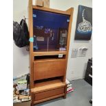 Wood Cabinet w/ 2 Glass Doors and Drawers 33"x82"x18"